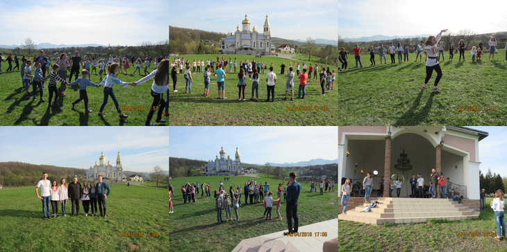 Великодні гаївки при Василіянському монастирі в Бороняві