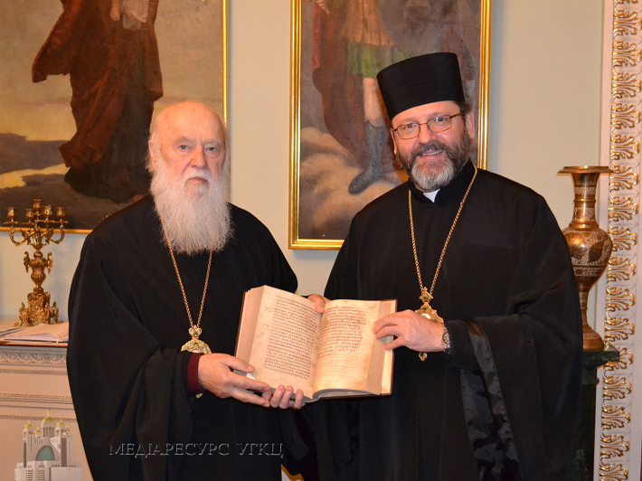 У Києві відбулася зустріч Блаженнішого Святослава з Патріархом Філаретом